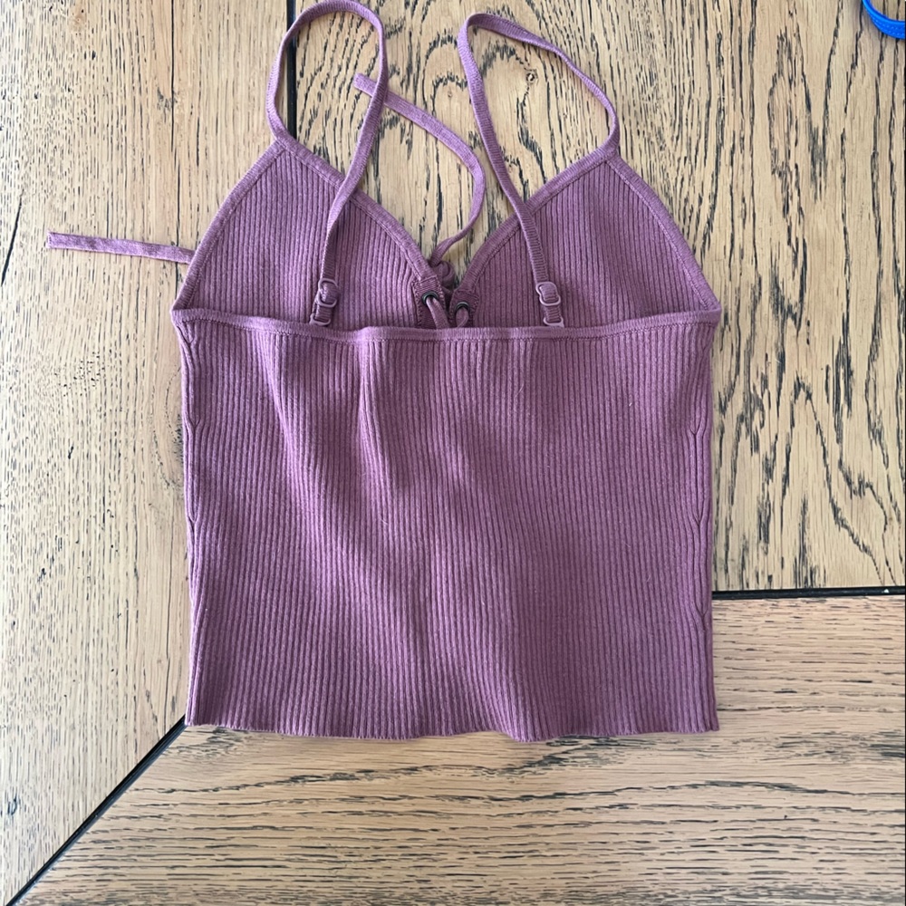 Mauve Ribbed Tank Top - Picture 2 of 2